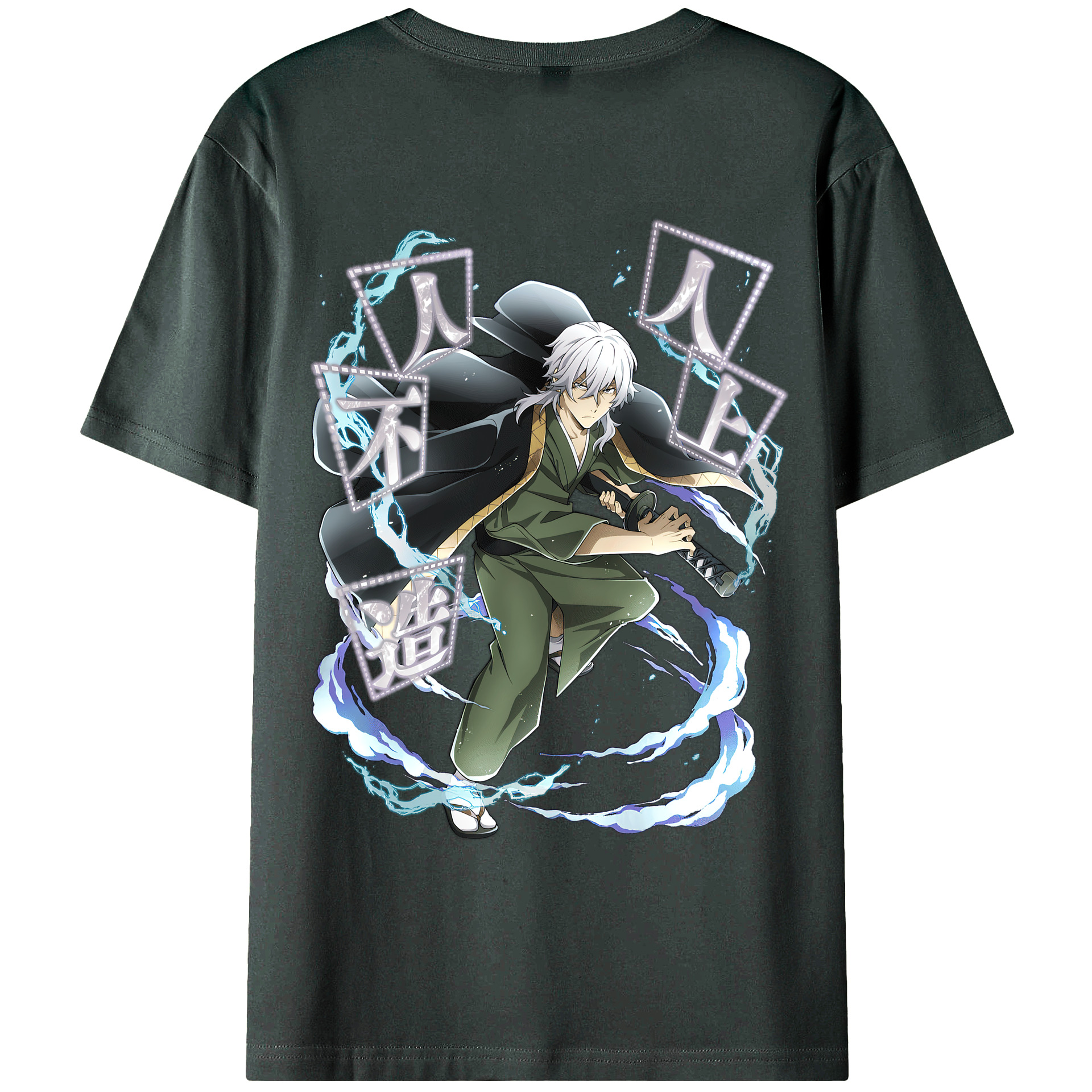 （画像用） 文豪ストレイドッグス Bungo Stray Dogs 綿100％ メンズ半袖Tシャツ（バックプリント） 通気性